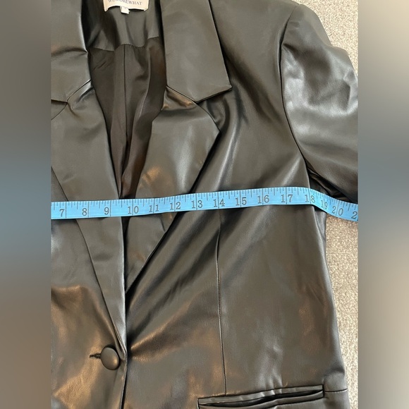 WeWoreWhat Black Faux Leather vegan 90s oversized Jacket coat femme fatale small - Picture 8 of 9